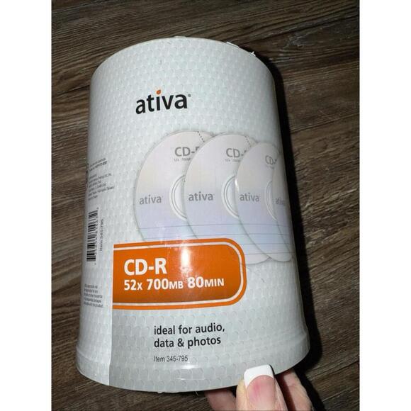 New Factory Sealed 100 PK Ativa CD-R 52x 700MB 80MIN - Picture 1 of 10